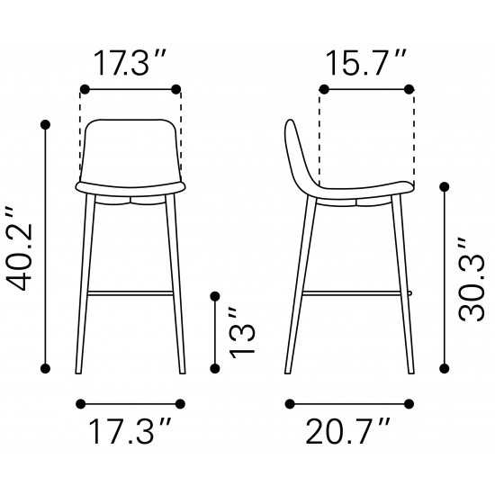 Tangiers Bar Chair (Set of 2) White