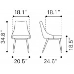 Piccolo Dining Chair (Set of 2) Gray