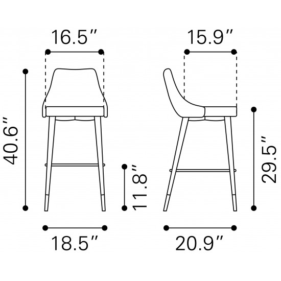 Piccolo Bar Chair Green