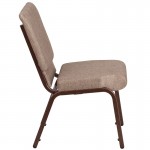 18.5''W Stacking Church Chair in Beige Fabric - Copper Vein Frame