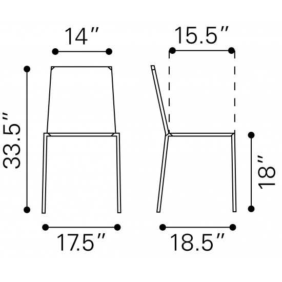 Alex Dining Chair (Set of 4) Black