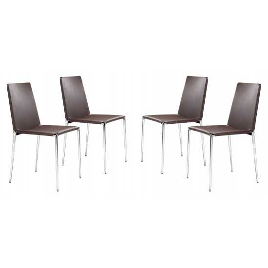 Alex Dining Chair (Set of 4) Espresso