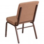 18.5''W Stacking Church Chair in Caramel Fabric - Copper Vein Frame