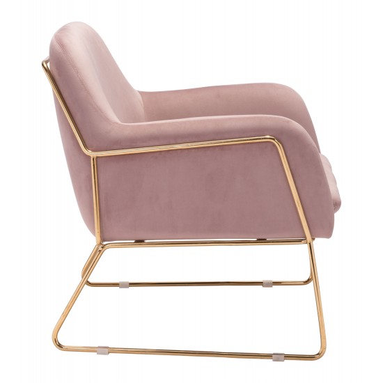 Nadir Arm Chair Pink & Gold