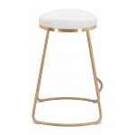 Bree Counter Stool (Set of 2) White & Gold