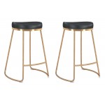 Bree Counter Stool (Set of 2) Black & Gold