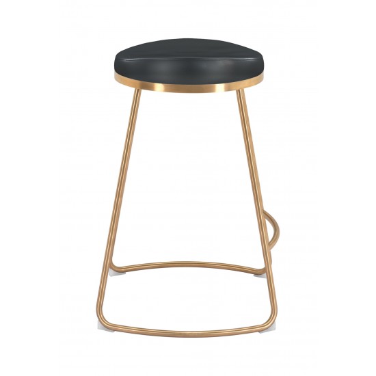 Bree Counter Stool (Set of 2) Black & Gold