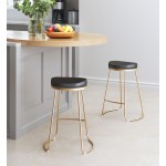 Bree Counter Stool (Set of 2) Black & Gold