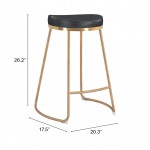 Bree Counter Stool (Set of 2) Black & Gold