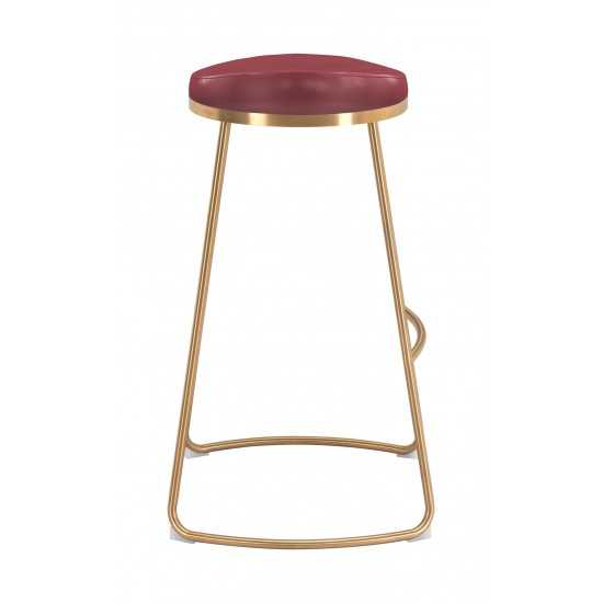 Bree Barstool (Set of 2) Burgundy & Gold