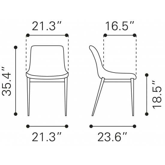 Magnus Dining Chair (Set of 2) Gray & Silver