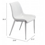 Magnus Dining Chair (Set of 2) White & Silver