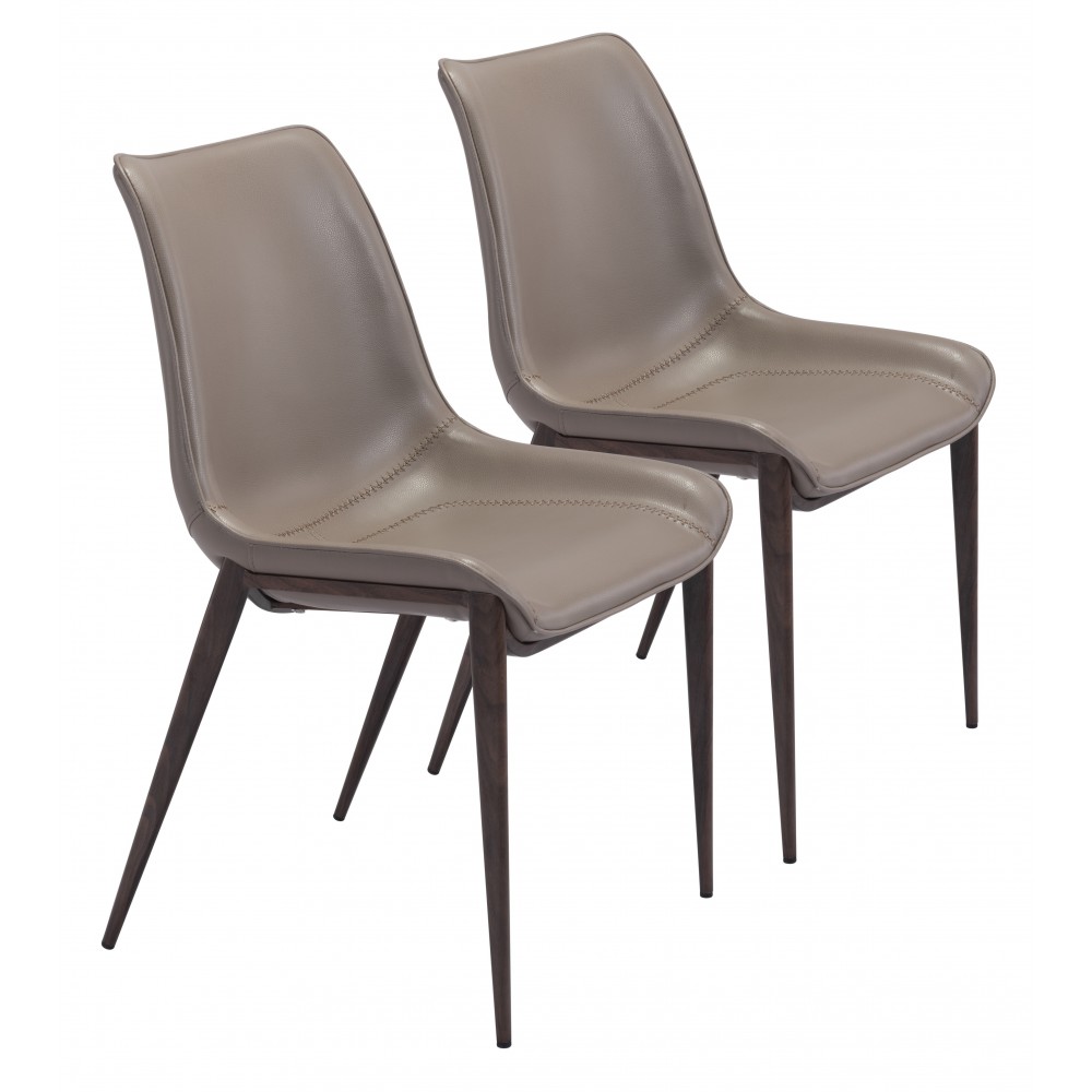 Magnus Dining Chair (Set of 2) Gray & Walnut