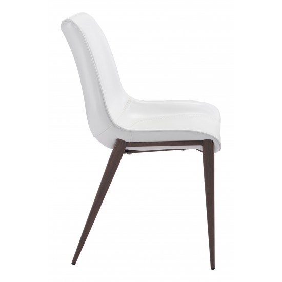 Magnus Dining Chair (Set of 2) White & Walnut