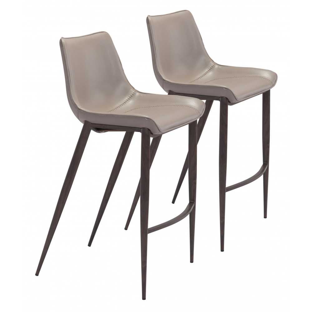 Magnus Bar Chair (Set of 2) Gray & Walnut Magnus Bar Chair (Set of 2) Gray & Walnut