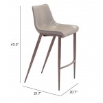 Magnus Bar Chair (Set of 2) Gray & Walnut