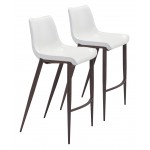 Magnus Bar Chair (Set of 2) White & Walnut