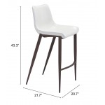 Magnus Bar Chair (Set of 2) White & Walnut