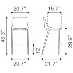 Magnus Bar Chair (Set of 2) White & Walnut