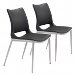 Ace Dining Chair (Set of 2) Black & Silver