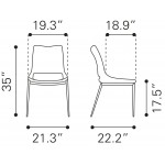 Ace Dining Chair (Set of 2) Black & Silver