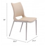 Ace Dining Chair (Set of 2) Light Pink & Silver