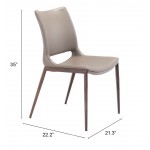 Ace Dining Chair (Set of 2) Gray & Walnut