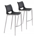 Ace Bar Chair (Set of 2) Black & Silver