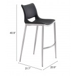 Ace Bar Chair (Set of 2) Black & Silver