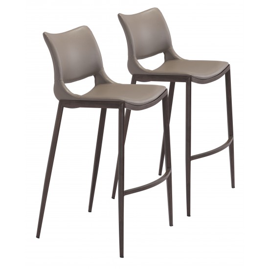 Ace Bar Chair (Set of 2) Gray & Walnut