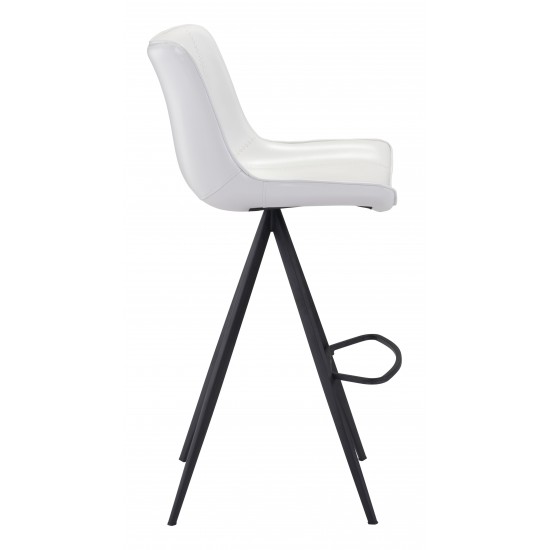 Aki Bar Chair (Set of 2) White & Black