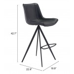 Aki Bar Chair (Set of 2) Black