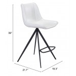 Aki Counter Chair (Set of 2) White & Black