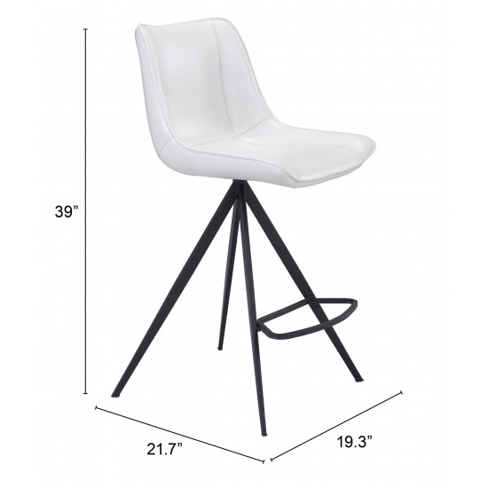 Aki Counter Chair (Set of 2) White & Black