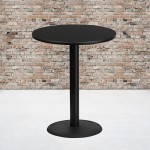 36'' Round Black Laminate Table Top with 24'' Round Bar Height Table Base