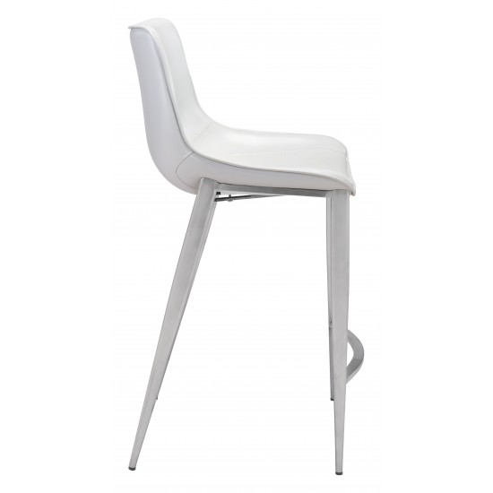 Magnus Counter Chair (Set of 2) White & Silver