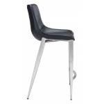 Magnus Counter Chair (Set of 2) Black & Silver