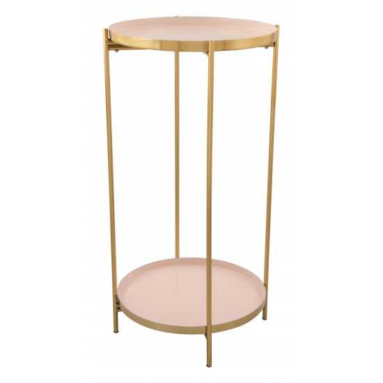 Jenna Side Table White & Gold