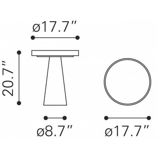 Nova Side Table Gold
