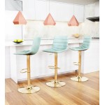 Prima Bar Chair Light Green & Gold