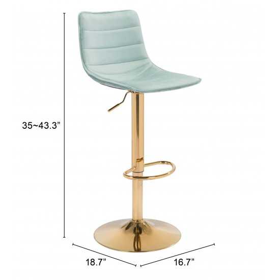 Prima Bar Chair Light Green & Gold