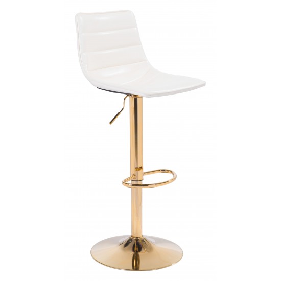 Prima Bar Chair White & Gold