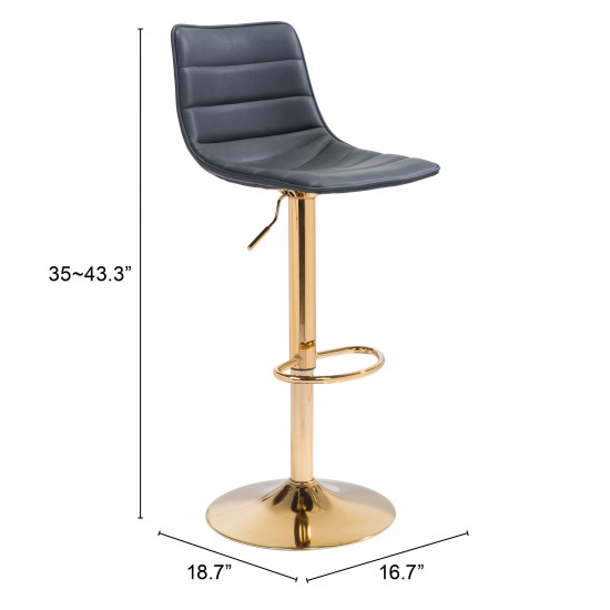 Prima Bar Chair Black & Gold