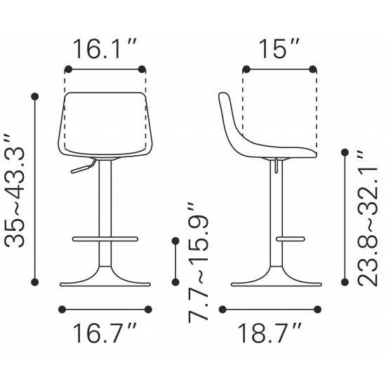 Prima Bar Chair Black & Gold