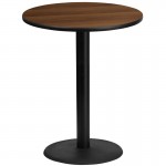 36\'\' Round Walnut Laminate Table Top with 24\'\' Round Bar Height Table Base