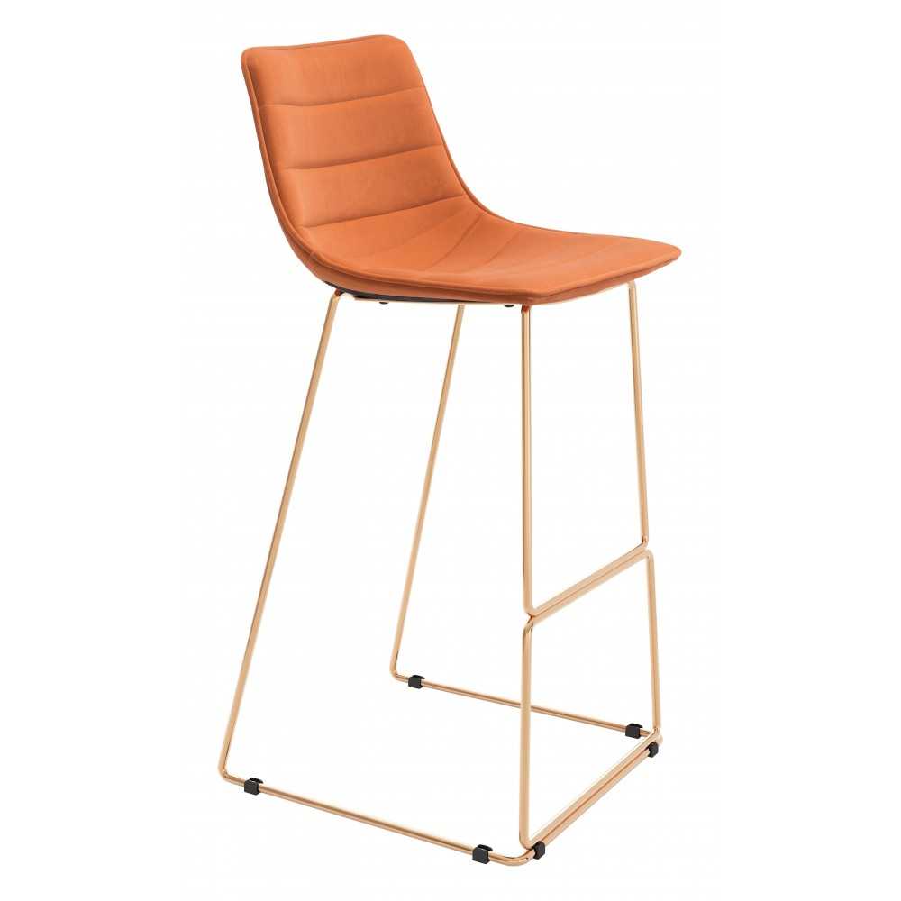 Adele Bar Chair Orange & Gold