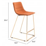 Adele Bar Chair Orange & Gold