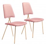Chloe Dining Chair (Set of 2) Pink & Gold