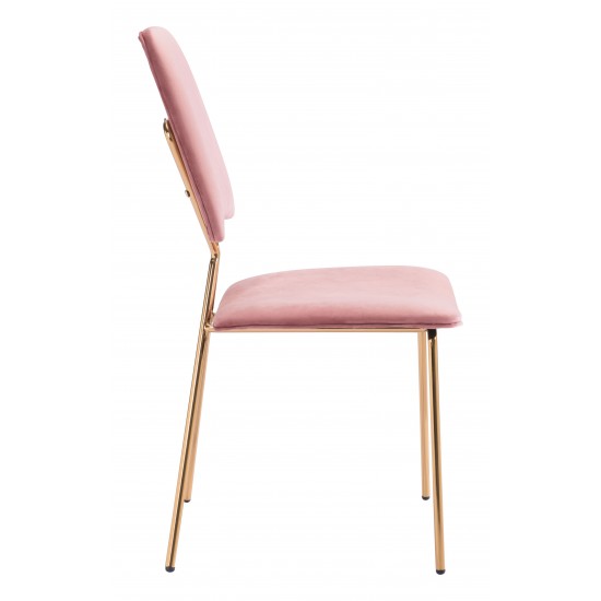 Chloe Dining Chair (Set of 2) Pink & Gold