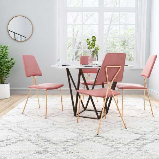 Chloe Dining Chair (Set of 2) Pink & Gold